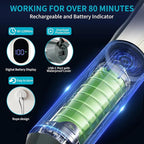 Electric Rotary Cleaner with Led Screen, 8 Replaceable Brush Heads, 2 Speeds, Handheld Electric Multifunctional Cleaning Brush, Used for Cleaning of Floors, Windows, Bathtubs, Cars, Bathrooms