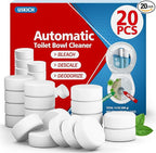 USKICH 20 Pack Toilet Bowl Cleaner Tablets,White Automatic Toilet Tank Cleaners, Long-Lasting Household Toilet Cleaners,Toilet flush Cleaning & Deodorizer
