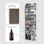 Over The Door Organizer Closet,6 Bins 12 Side Pockets,Hanging Organizer,Anti Tilt 50 lbs Load Organizers and Storage with Clear Window for Bedroom,Nursery,Rv,Bathroom,Camper(Grey)