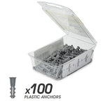 Qualihome Drywall Anchors Premium Quality Ribbed Lightweight Plastic Anchors for Hollow Walls – Wall Hanging Anchor Kit for Pictures, Artwork & Light Duty Anchoring Application (#6-8 x 7/8")