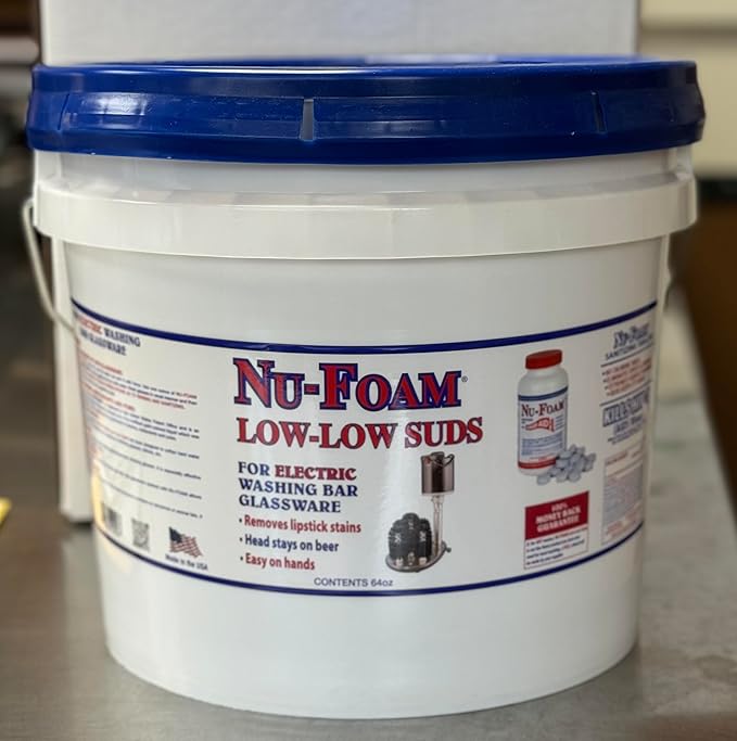 Low Low Suds Liquid Detergent for Bar Glassware - Original Streak-Free Solution - Hand Washing Bar, Tavern, Brewery Supplies - Concentrated (3.5 Gallon Pail)