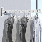ACNISM Wall Mounted Clothes Rack, Laundry Hanger Wall Mount, Retractable & Foldable Drying Rack with 180° Rotation, Space-Saver for Laundry Room & Bedroom, Bathroom Closet Storage, 1-Pack, Silver