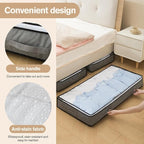 90L Under Bed Storage Containers, Closet Organizers and Storage Bins, Foldable Underbed Storage Bags for Blanket, Clothing, Comforter, Sweaters, Pillows, Linen Sheets, Wrapping Paper, Gray