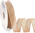 Ribbli Natural Burlap Wired Ribbon, 1” Inch x Continuous 20 Yard, Wired Edge Ribbon for Wreaths,Big Bows,Tree Decoration,Outdoor Decoration