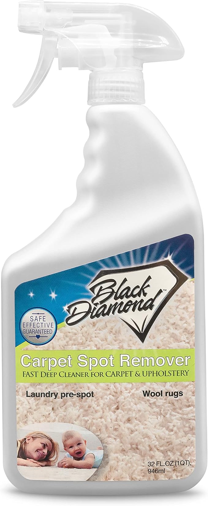 Black Diamond Stoneworks carpet and upholstery cleaner: this fast acting deep cleaning spot and stain remover spray also works great on rugs, couches, and car seats.(1-Quart)