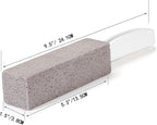 3 Pack Pumice Stone for Toilet Bowl Cleaning with Handle, Scouring Stick Remove Toilet Bowl Hard Water Rings, Calcium Buildup and Rust for Cleaning Toilet, Bathroom, Kitchen Sink, Grill (Gray)