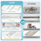 Vtopmart 2.36” Drawer Dividers with Expandable Inserts, 12.8"-22.3" Adjustable Kitchen Drawer Organizer, Clear Plastic Organizer Separator for Flatware, Utensil, Cutlery, 6 Dividers with 10 Inserts