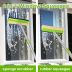 ITTAHO Window Squeegee, Squeegee for Window Cleaning, 2 in 1 Squeegee Window Cleaner with 58'' Long Handle,Window Washing Kit with Extension Pole for Shower, Windshield, Mirror, Gas Station, Glass