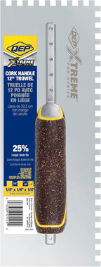 QEP Xtreme Cork Handle Stainless Steel Trowel Square Notch 1/4" x 1/4" x 1/4"