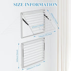 2 Pcs Wall Mount Clothes Drying Rack 26 X 31.5 Laundry Room Organizer Laundry Drying Rack Foldable Stainless Steel Drying Rack Clothing Space Saver Laundry Rack for Hanging Clothes Sock Towel