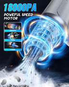18000Pa Car Vacuum Portable Cordless, 5000mAh High Power Cordless Vacuum Cleaner, 120W Portable Vacuum for Car, Office, Pet and Home Cleaning