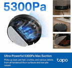 Tapo Ultra-Slim LiDAR Smart Navigation Robot Vacuum and Mop, 5300Pa Max, 97%+ Dust Pickup, Customizable Cleaning, Self-Charging, Works w/Alexa & Google Home, RV20 Max