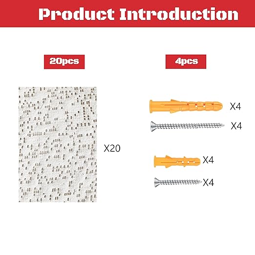 Drywall Anchor Repair Kit,Loose Wall Anchor Fix Patches,Ideal for Drywall and Masonry,Only Wet Can Fix Wall Hole Fast,20 Patches with Anchors and Screws Included.