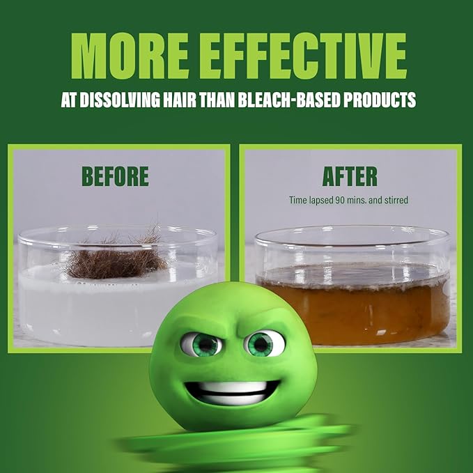 Green Gobbler Industrial Strength Grease and Hair Drain Clog Remover | Drain Cleaner Gel | Safe for Pipes, Toilets, Sinks, Tubs, Drains & Septic Systems (Packaging May Vary)