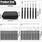30+4P Terminal Pin Removal Tool Kit, Electrical Connector Depinning Tool Terminal Pin Extractor Kit Wire Release Tool for Car Household Devices (Black)