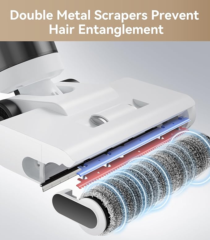 JONR ED20 Pro 4-in-1 Cordless Wet Dry Vacuum Cleaner, 17000 Pa Vacuum Suction Power, Self-Cleaning and Automatic Drying with One Click, Intelligent Voice Reminder