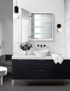 Krugg Medicine Cabinet | Recess or Surface Mount | Blum Hinge 170 Degree Soft Close | (24"x30")