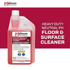 SC Johnson Professional Heavy Duty Neutral pH Floor and Surface Cleaner, Floor Cleaner Concentrate, 32 fl. oz. Bottle, Case of 2, for Professional Use Only