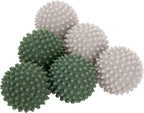 S&T INC. Reusable Plastic Dryer Balls, Fabric Softener for Laundry, Sage and Grey, 2.5 in, 6 Pack