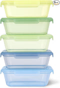 Ello Snap & Nest 10-Piece 4.5 Cup Plastic Meal Prep Set, Reusable Food Containers for Healthy Eating, Freezer, Dishwasher Safe, Seafoam