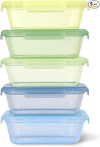 Ello Snap & Nest 10-Piece 4.5 Cup Plastic Meal Prep Set, Reusable Food Containers for Healthy Eating, Freezer, Dishwasher Safe, Seafoam
