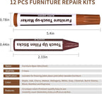 Furniture Repair Kit Wood Markers - Markers and Wax Sticks for Stains, Scratches, Wood Floors, Tables, Desks, Carpenters, Bedposts, Touch Ups, and Cover Ups (25)