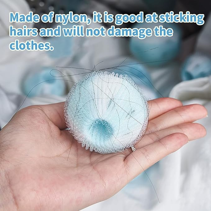 Pet Hair Remover for Laundry - 12Pcs Spring-Coil Nylon Balls – Proven 99% Hair Removal, Reusable Lint Catcher for Washer/Dryer – Dog Cat Fur Remover