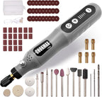 Mini Cordless Rotary Tool, 5-Speed Grinder Kit with 72 Accessories and Front LED Light, Type-C Charging Art Craft Tool for Engraving, Sanding, Polishing, Drilling, Grinding Gray