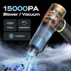 BSRCO Car Vacuum Portable Cordless, Handheld Vacuum Cordless 15Kpa, Hand Vacuum Ultra-Quiet (75dB), 21min Runtime, Lightweight (1.25 lbs) for Car, Pet Hair, Home