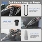 Handheld Vacuum Cordless Rechargeable 3-in-1, Car Vacuum Portable Cordless with USB Charge, Hand Vacuum with LED Light, HEPA Filter, 1.65LBs Lightweight Vacuum Cleaner for Dust, Pet Hair