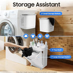 Bathroom Laundry Basket 2 Layer Clothes Storage Basket Household Bathroom Simple Storage Shelf Kitchen Shelf Fruit Stand with Wheels Vertical Standing Storage Basket Stand