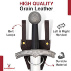Armory Replicas - Ring Leather Universal O-Ring Medieval Style Axe Holder Belt Frog - Hand Crafted Genuine Leather Costume Weapon Holster Holder