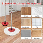 Mop Head Replacement Compatiable with Ocedar EasyWring 1-Tank System,Mircofiber Mop Heads Refill and Scrub Brush for O Cedar Easywring Spin Mop, 6 Pack Mop Refills & 2 Scrubber Head to Floor Cleaning