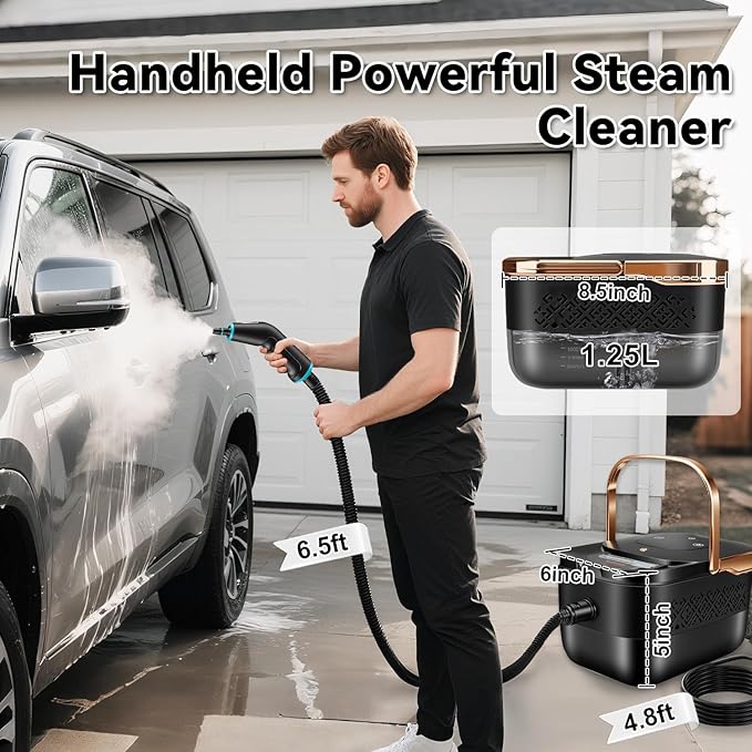 Steam Cleaner for Home, 2500W Portable Handheld Steamer for Cleaning, Large Capacity Tank Pressurized Steam Cleaning Machine for Car, Bathroom, Kitchen, Furniture, Grout, Floor, Tile