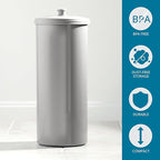 iDesign Freestanding Bathroom Toilet Paper Storage Holder with Lid for 3 Extra Rolls, Silver (Pack of 4)