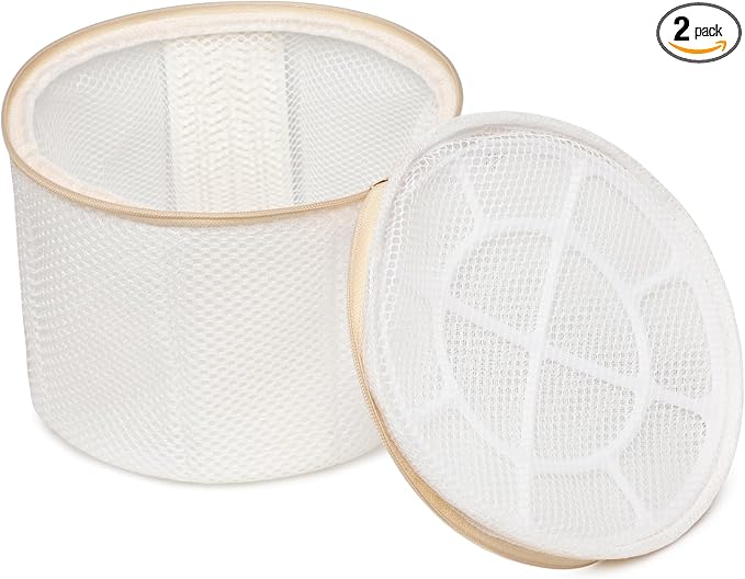 2 Pack Bra Laundry Bags for Washing Machine, Delicate Underwear Wash Bags with Anti-Deformation Structure & Fixed Friction Plates