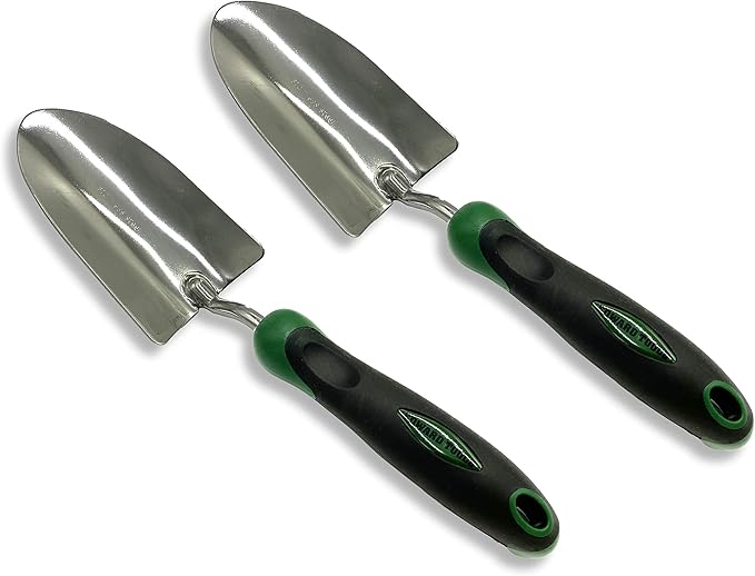 Edward Tools Bend-Proof Garden Trowel - Heavy Duty Polished Stainless Steel - Rust Resistant Oversized Garden Hand Shovel for Quicker Work - Digs Through Rocky/Heavy soils - Comfort Grip (2)
