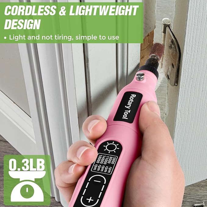 Rotary Tool | 3.7V Cordless Rotary Tool Kit, 2.0Ah Li-ion Battery USB Charging 68 Accessories Power Rotary Tools,5 Speed Mini Rotary Tool Cordless Ideal for Light DIY Projects and Precision Work