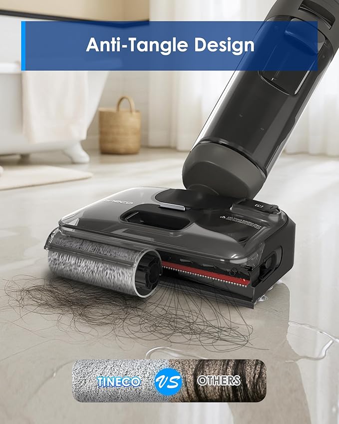 Tineco Floor ONE i6 Stretch Wet Dry Vacuum Cleaner, Vacuum & Mop All in One, 20kpa Powerful Suction, Up to 40 Minutes Runtime, 180° Lay-Flat, Anti-Tangle Design, Full-Path Self-Cleaning&185℉ Flashdry