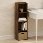 Furinno Pasir 4-Tier Open Shelf Bookcase, Bookshelf, Amber Pine