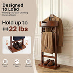 Wood Suit Rack, Freestanding Clothing Valet Stand Valet Stand Suit Racks Freestanding Wood Clothing Valets Stand Rack Organizer Clothes Butler for Bedroom Entryway Home Living Room Office