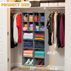Ofiray-home 6 Tier Hanging Closet Organizer, 16 Compartments Sweater Organizer for Closet with 3 Sturdy Hooks, Closet Organizers and Storage, Wardrobe, Rv, Garment Rack, Grey