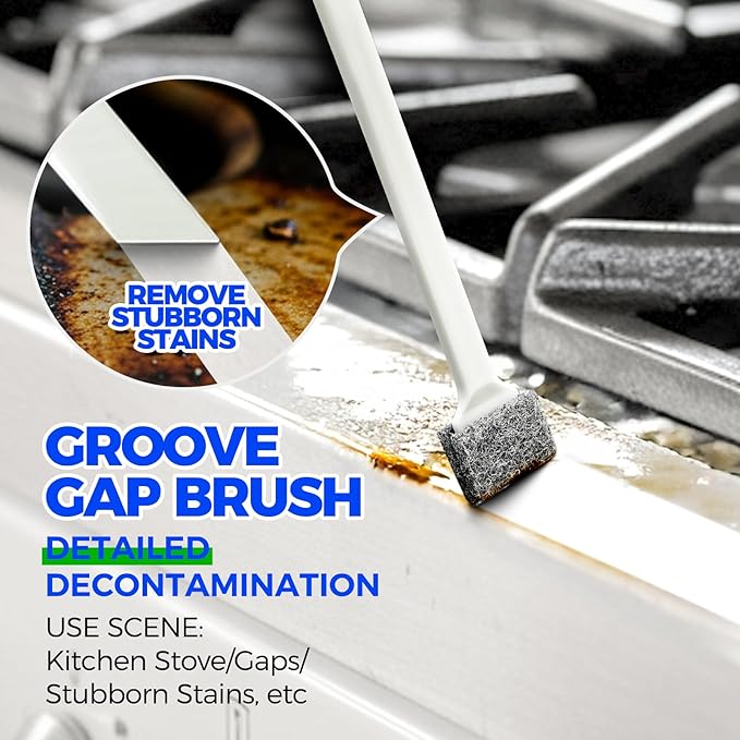 Holikme Cleaning Brush Set for Household Use, Scrub Brush, Kitchen Brush, Tile Lines Brush for Bathroom, Floor, Tub, Shower and Kitchen Surface (Green)