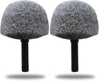 2 Pack Grey Twist-On Cobweb Duster Head Brush - Fits Standard 3/4 inch Threaded Poles, Attachment Spider Web Duster Brush for Outdoor & Indoor Cleaning