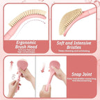 New Foot Brush & Silicone Body Scrubber Set(2PCS), 3-in-1 Foot Scrubber with Extra-Long Handle, 10.2’’-27.5’’Adjustable Feet Scrub Brush and Silicone Loofah, Gift-Box Packed(Pink+Loofah)