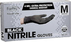 ForPro Disposable Nitrile Gloves, Chemical Resistant, Powder-Free, Latex-Free, Non-Sterile, Food Safe, 4 Mil