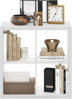 Furinno Cubicle Open Back Decorative Cube Storage Organizer, 4-Cube, White