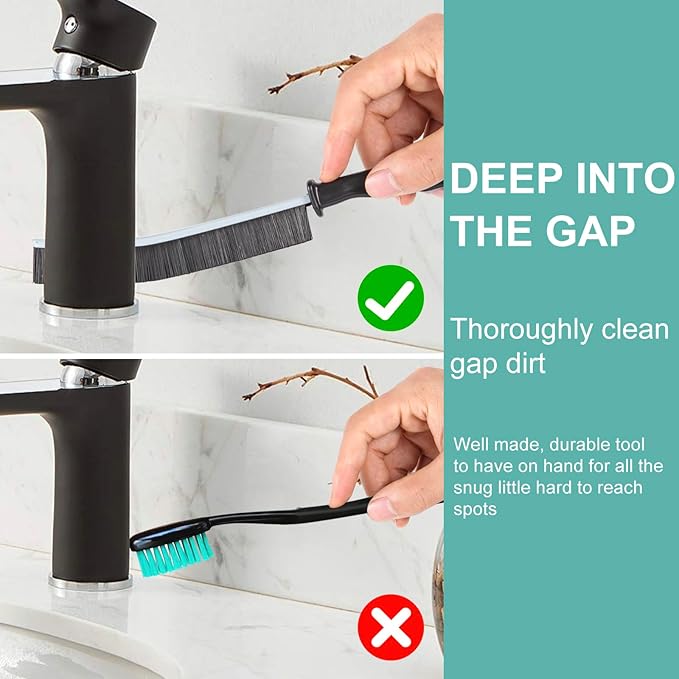 Crevice Cleaning Brush, Multifunctional Hard-Bristled Gap Scrub Brush, 2025 New Multifunctional Gap Cleaning Brush Tool, Dead Corners Brushes for Bathroom Kitchen Tiles Window Door Slots, 3pcs