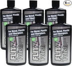 Flitz Multi Purpose Metal Polish Liquid - 16oz Bottle of USA-Made Tarnish Remover - For Aluminum, Chrome, Brass, Nickel, Silver - Non-Abrasive Metal Cleaner and Polish, Restorer (6 Pack)
