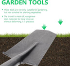 Heavy-Duty Manganese Steel Garden Spade and Narrow-Head Digging Shovel for Tree Planting and Soil Excavation with Sturdy Metal Handle for Lawn and Patio Gardening